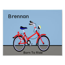 Red Bicycle and Road Name Customisable Photographic Print