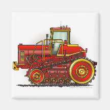 Red Big Dozer Tractor Magnets