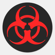 Red Biohazard Symbol Sticker