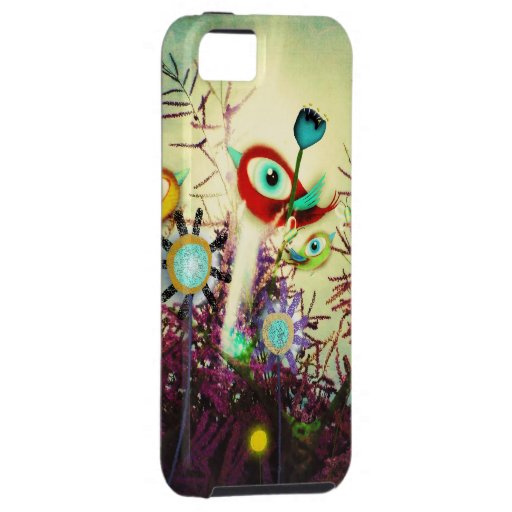 Red Bird Flowers Lavender iPhone 5 Cases