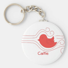 Red BIrd Fly Keychain