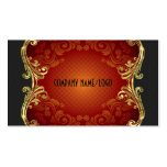 Red Black And Gold Swirls Business Card Template 3