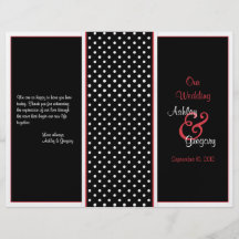 Red, Black, and White Polka Dot Wedding Program Custom Flyer