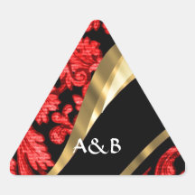 Red & black floral damask sticker