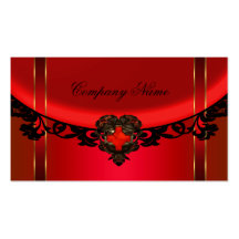 Red Black Gold Elegant Boutique Red Profile Business Cards