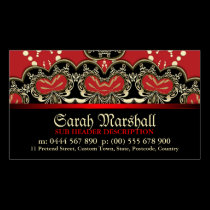 Red+Black Gold Goth Decor w/ Logo Business Card business cards