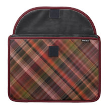 Red black green tartan pattern sleeve for MacBook pro