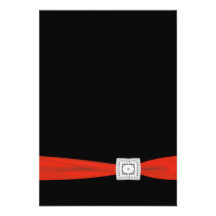 Red Black RSVP Card Announcement