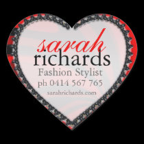 Red Black Stylish Bold Heart Stickers stickers