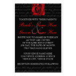 Red, Black, White, Rose Invitation