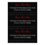 Red, Black, White Rose RSVP cards Personalized Invitation