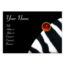 RED BLACK WHITE ZEBRA FUR MONOGRAM ,Ruby Business Card Templates