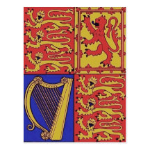Red Blue And Gold Heraldry Postcards