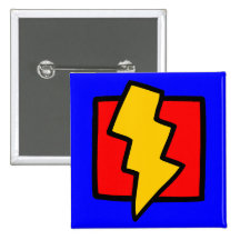 Red Blue and Yellow Lightning Bolt Pins