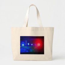 red & blue police lights canvas bag