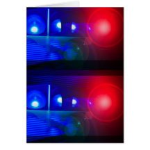 red & blue police lights card