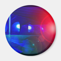 red & blue police lights fridge magnets