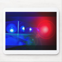 red & blue police lights mousepad