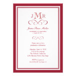 Red border frame classy monogram graduation personalised announcements