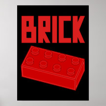 Red Brick by Customize My Minifig Posters
