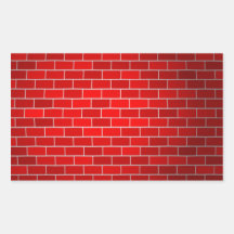 Red Brick w/Spotlight Background Rectangle Sticker