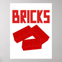 Red Bricks by Customize My Minifig Print