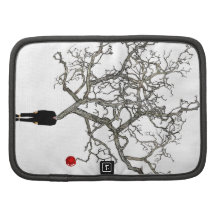 Red bright apple tree and abstract man silhouette folio planners