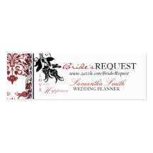 Red Brocade Skinny Business Card 2
