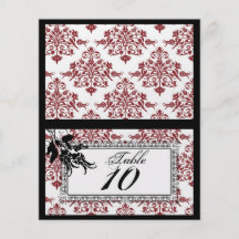 Red Brocade Table Card B2 Personalized Flyer