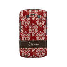 Red Brown Damask BlackBerry Bold Case Mate Cover