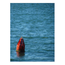 Red Buoy on the Ocean Post Card