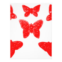 Red Butterfly Pattern Custom Invites