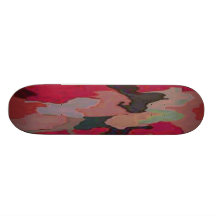 RED CAMOUFLAGE PLASTIC SKATEBOARD