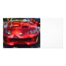 Red Car in Dappled Sunshine Customized Photo Card