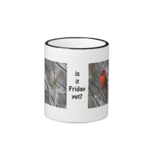 Red Cardinal In Snow -Friday - Mug