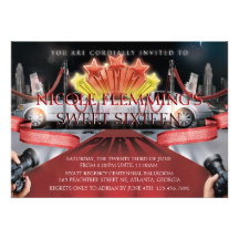 Red Carpet Sweet Sixteen Invitation