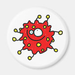 Red Cartoon Germ Fridge Magnets
