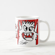 Red Cartoon Monster Coffee Mugs