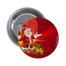 Red cartoon Santa Background Pin