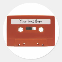 Red Cassette Tape Customisable Stickers