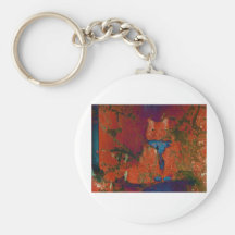 Red cat in a blue tie keychains