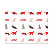 Red Cat pattern Gallery Wrapped Canvas