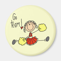 Red Cheerleader T-shirts and Gifts Magnets