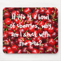 Red Cherry Quote Mousepads
