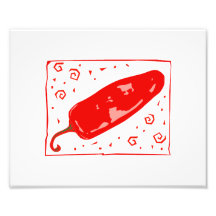 Red chilli rounded pepper squirls photo print