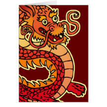 Red Chinese Dragon Greeting Card