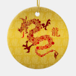 Red Chinese Year of the Dragon Christmas Ornament