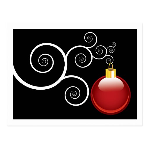 Red Christmas Ornament Postcards