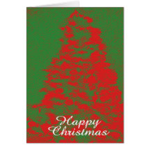 red christmas tree card