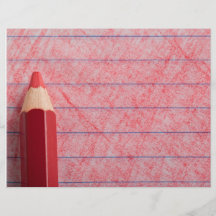 Red colour pencil with colouring flyer design